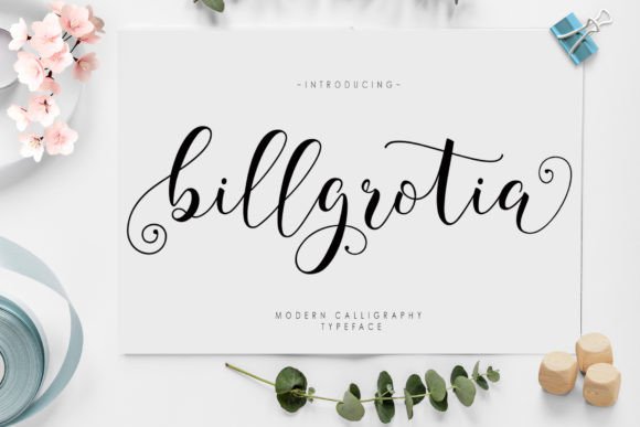 Billgrotia Script: A Handwritten Font for Editorial Elegance