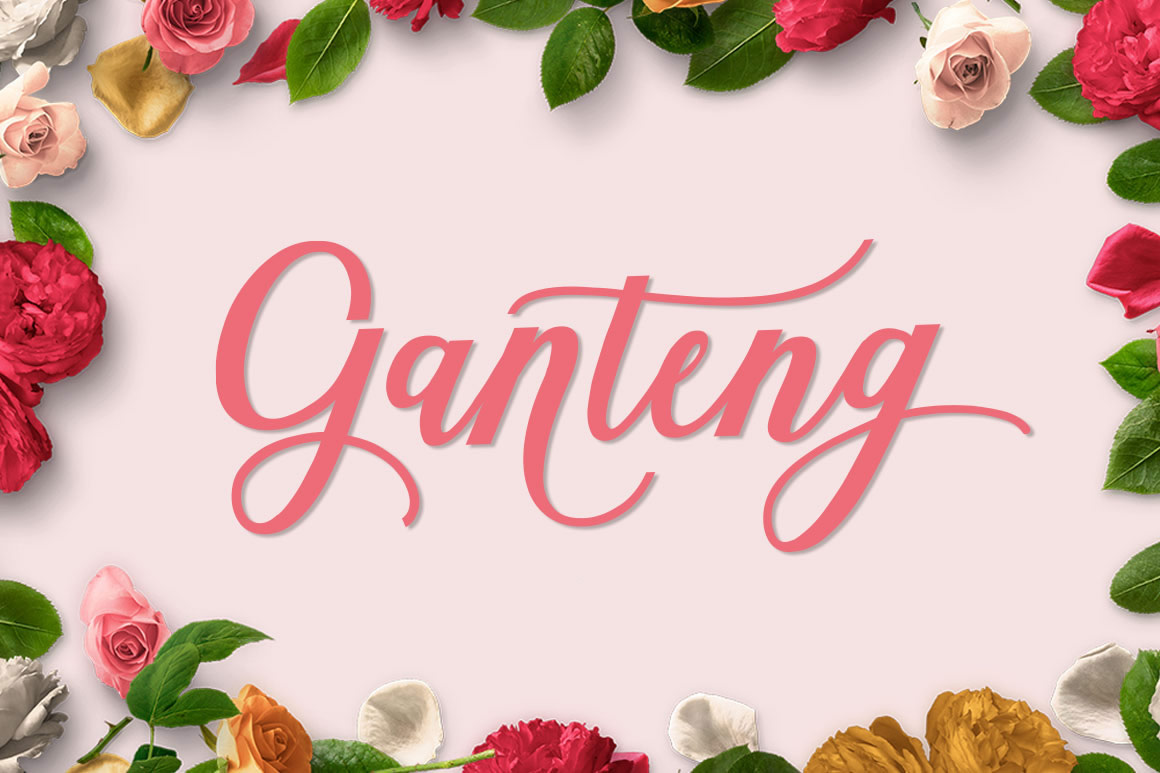 Ganteng Script Font for Bold and Curvy Branding Projects